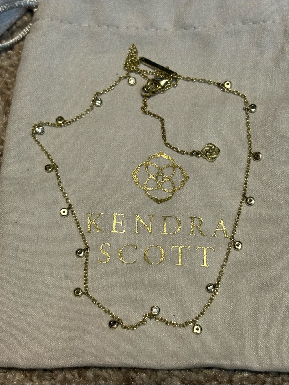 Kendra Scott Gold Necklace with Small Crystal Stations